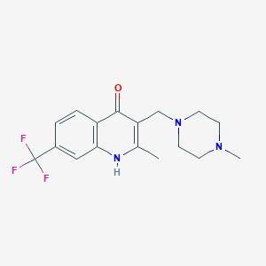 2-methyl-3-[(4-methyl-1-piperazinyl)methyl]-7-(trifluoromethyl)-4-quinolinol