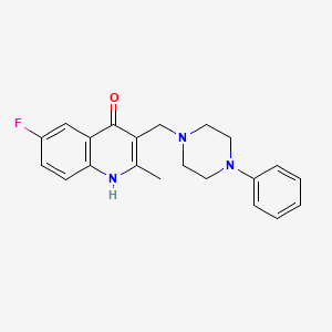 6-fluoro-2-methyl-3-[(4-phenyl-1-piperazinyl)methyl]-4-quinolinol