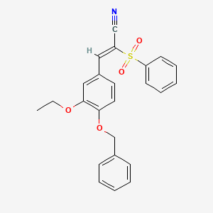 molecular formula C24H21NO4S B3471030 3-[4-(benzyloxy)-3-ethoxyphenyl]-2-(phenylsulfonyl)acrylonitrile 