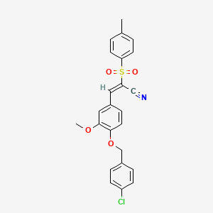 3-{4-[(4-chlorobenzyl)oxy]-3-methoxyphenyl}-2-[(4-methylphenyl)sulfonyl]acrylonitrile