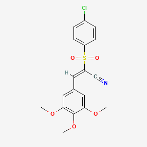 2-[(4-chlorophenyl)sulfonyl]-3-(3,4,5-trimethoxyphenyl)acrylonitrile