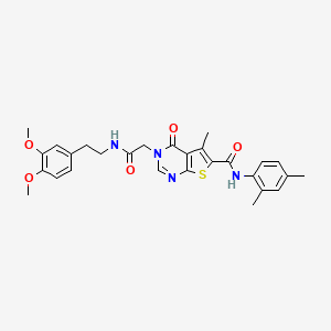 3-(2-{[2-(3,4-dimethoxyphenyl)ethyl]amino}-2-oxoethyl)-N-(2,4-dimethylphenyl)-5-methyl-4-oxo-3,4-dihydrothieno[2,3-d]pyrimidine-6-carboxamide