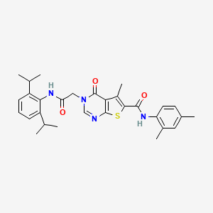 molecular formula C30H34N4O3S B3471052 3-{2-[(2,6-diisopropylphenyl)amino]-2-oxoethyl}-N-(2,4-dimethylphenyl)-5-methyl-4-oxo-3,4-dihydrothieno[2,3-d]pyrimidine-6-carboxamide 