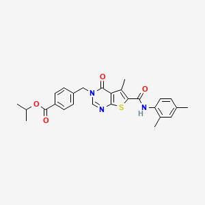 molecular formula C27H27N3O4S B3471059 isopropyl 4-{[6-{[(2,4-dimethylphenyl)amino]carbonyl}-5-methyl-4-oxothieno[2,3-d]pyrimidin-3(4H)-yl]methyl}benzoate 