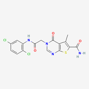 3-{2-[(2,5-dichlorophenyl)amino]-2-oxoethyl}-5-methyl-4-oxo-3,4-dihydrothieno[2,3-d]pyrimidine-6-carboxamide