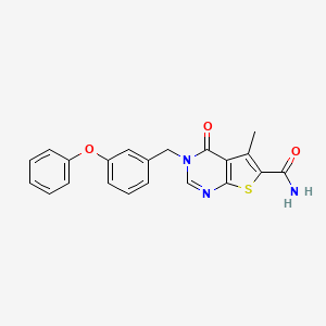 5-methyl-4-oxo-3-(3-phenoxybenzyl)-3,4-dihydrothieno[2,3-d]pyrimidine-6-carboxamide