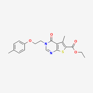 ethyl 5-methyl-3-[2-(4-methylphenoxy)ethyl]-4-oxo-3,4-dihydrothieno[2,3-d]pyrimidine-6-carboxylate