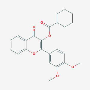 molecular formula C24H24O6 B3471139 2-(3,4-dimethoxyphenyl)-4-oxo-4H-chromen-3-yl cyclohexanecarboxylate 