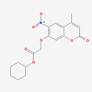 molecular formula C18H19NO7 B3471211 cyclohexyl [(4-methyl-6-nitro-2-oxo-2H-chromen-7-yl)oxy]acetate 