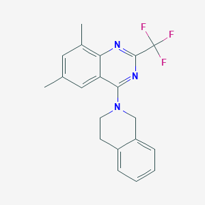 molecular formula C20H18F3N3 B3471227 4-(3,4-dihydro-2(1H)-isoquinolinyl)-6,8-dimethyl-2-(trifluoromethyl)quinazoline 