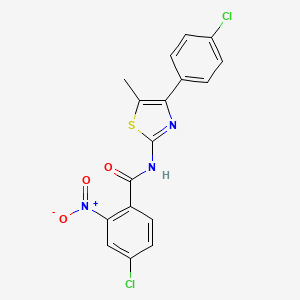 molecular formula C17H11Cl2N3O3S B3471277 4-chloro-N-[4-(4-chlorophenyl)-5-methyl-1,3-thiazol-2-yl]-2-nitrobenzamide 