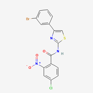 molecular formula C16H9BrClN3O3S B3471281 N-[4-(3-bromophenyl)-1,3-thiazol-2-yl]-4-chloro-2-nitrobenzamide 