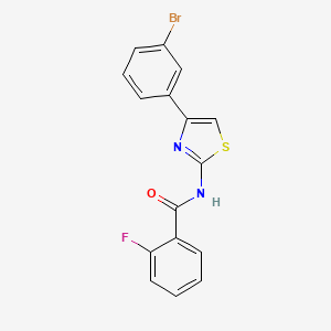 molecular formula C16H10BrFN2OS B3471284 N-[4-(3-bromophenyl)-1,3-thiazol-2-yl]-2-fluorobenzamide 