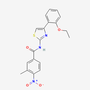 molecular formula C19H17N3O4S B3471290 N-[4-(2-ethoxyphenyl)-1,3-thiazol-2-yl]-3-methyl-4-nitrobenzamide 