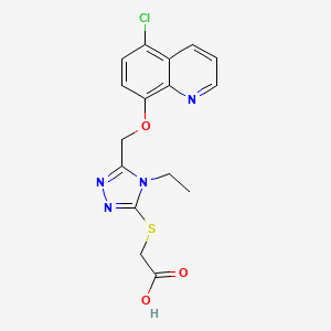 molecular formula C16H15ClN4O3S B3471332 [(5-{[(5-chloro-8-quinolinyl)oxy]methyl}-4-ethyl-4H-1,2,4-triazol-3-yl)thio]acetic acid 