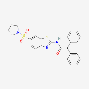 2,2-diphenyl-N-[6-(1-pyrrolidinylsulfonyl)-1,3-benzothiazol-2-yl]acetamide