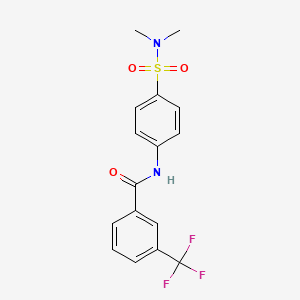 molecular formula C16H15F3N2O3S B3471361 N-{4-[(dimethylamino)sulfonyl]phenyl}-3-(trifluoromethyl)benzamide 