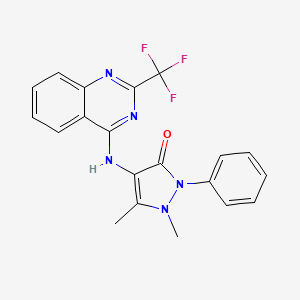 1,5-dimethyl-2-phenyl-4-{[2-(trifluoromethyl)-4-quinazolinyl]amino}-1,2-dihydro-3H-pyrazol-3-one