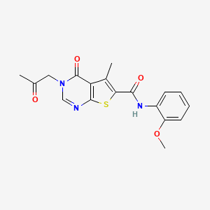 N-(2-methoxyphenyl)-5-methyl-4-oxo-3-(2-oxopropyl)thieno[2,3-d]pyrimidine-6-carboxamide