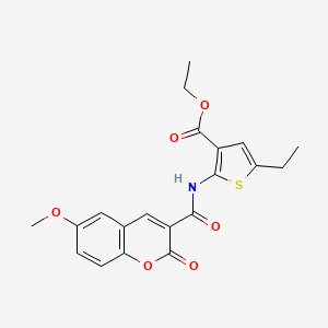 molecular formula C20H19NO6S B3471443 ethyl 5-ethyl-2-{[(6-methoxy-2-oxo-2H-chromen-3-yl)carbonyl]amino}-3-thiophenecarboxylate 