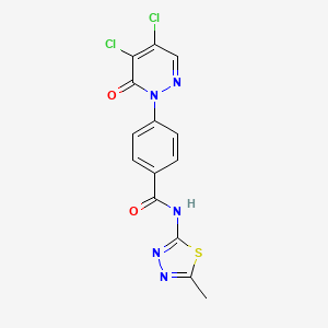 molecular formula C14H9Cl2N5O2S B3471453 4-(4,5-dichloro-6-oxo-1(6H)-pyridazinyl)-N-(5-methyl-1,3,4-thiadiazol-2-yl)benzamide 