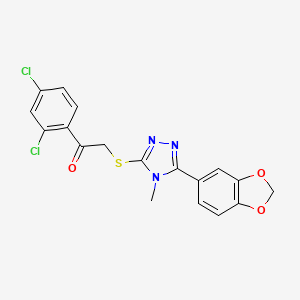 2-{[5-(2H-1,3-BENZODIOXOL-5-YL)-4-METHYL-4H-1,2,4-TRIAZOL-3-YL]SULFANYL}-1-(2,4-DICHLOROPHENYL)ETHAN-1-ONE