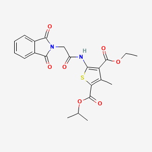 molecular formula C22H22N2O7S B3471489 4-ethyl 2-isopropyl 5-{[(1,3-dioxo-1,3-dihydro-2H-isoindol-2-yl)acetyl]amino}-3-methyl-2,4-thiophenedicarboxylate 