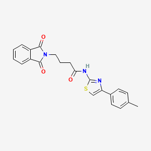 molecular formula C22H19N3O3S B3471511 4-(1,3-dioxo-1,3-dihydro-2H-isoindol-2-yl)-N-[4-(4-methylphenyl)-1,3-thiazol-2-yl]butanamide 