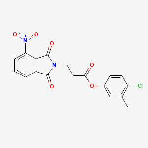 molecular formula C18H13ClN2O6 B3471524 4-chloro-3-methylphenyl 3-(4-nitro-1,3-dioxo-1,3-dihydro-2H-isoindol-2-yl)propanoate 