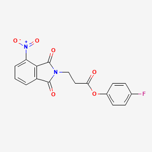 molecular formula C17H11FN2O6 B3471530 4-fluorophenyl 3-(4-nitro-1,3-dioxo-1,3-dihydro-2H-isoindol-2-yl)propanoate 