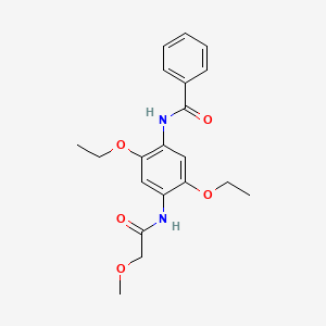 molecular formula C20H24N2O5 B3471553 N-{2,5-diethoxy-4-[(methoxyacetyl)amino]phenyl}benzamide 