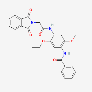 molecular formula C27H25N3O6 B3471556 N-(4-{[(1,3-dioxo-1,3-dihydro-2H-isoindol-2-yl)acetyl]amino}-2,5-diethoxyphenyl)benzamide 