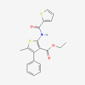 molecular formula C19H17NO3S2 B3471562 ethyl 5-methyl-4-phenyl-2-[(2-thienylcarbonyl)amino]-3-thiophenecarboxylate 