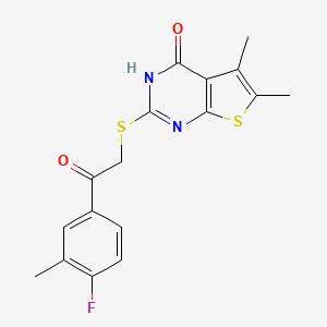 1-(4-fluoro-3-methylphenyl)-2-[(4-hydroxy-5,6-dimethylthieno[2,3-d]pyrimidin-2-yl)thio]ethanone