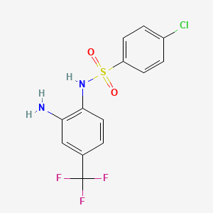 molecular formula C13H10ClF3N2O2S B3471637 N-[2-amino-4-(trifluoromethyl)phenyl]-4-chlorobenzenesulfonamide 