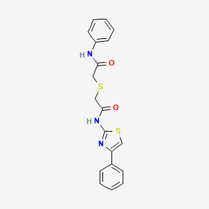 molecular formula C19H17N3O2S2 B3471645 2-[(2-anilino-2-oxoethyl)thio]-N-(4-phenyl-1,3-thiazol-2-yl)acetamide CAS No. 432013-05-3