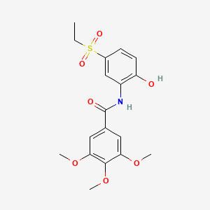 molecular formula C18H21NO7S B3471655 N-[5-(ethylsulfonyl)-2-hydroxyphenyl]-3,4,5-trimethoxybenzamide CAS No. 5368-00-3