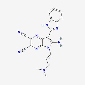 6-amino-7-(1H-benzimidazol-2-yl)-5-[3-(dimethylamino)propyl]-5H-pyrrolo[2,3-b]pyrazine-2,3-dicarbonitrile