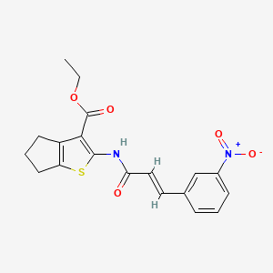 molecular formula C19H18N2O5S B3471685 ethyl 2-{[3-(3-nitrophenyl)acryloyl]amino}-5,6-dihydro-4H-cyclopenta[b]thiophene-3-carboxylate 