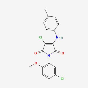 molecular formula C18H14Cl2N2O3 B3471691 3-chloro-1-(5-chloro-2-methoxyphenyl)-4-[(4-methylphenyl)amino]-1H-pyrrole-2,5-dione 