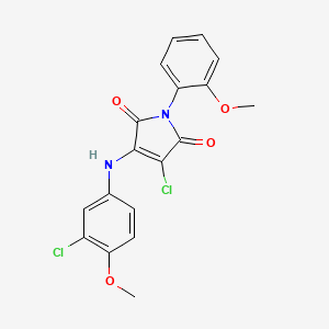 3-chloro-4-[(3-chloro-4-methoxyphenyl)amino]-1-(2-methoxyphenyl)-1H-pyrrole-2,5-dione