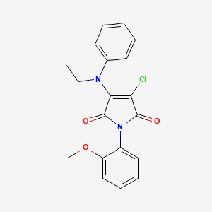 molecular formula C19H17ClN2O3 B3471714 3-chloro-4-[ethyl(phenyl)amino]-1-(2-methoxyphenyl)-1H-pyrrole-2,5-dione 