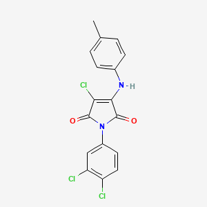 molecular formula C17H11Cl3N2O2 B3471720 3-chloro-1-(3,4-dichlorophenyl)-4-[(4-methylphenyl)amino]-1H-pyrrole-2,5-dione 