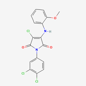 molecular formula C17H11Cl3N2O3 B3471726 3-chloro-1-(3,4-dichlorophenyl)-4-[(2-methoxyphenyl)amino]-1H-pyrrole-2,5-dione 