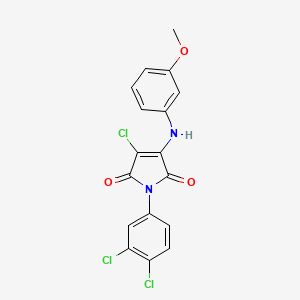 molecular formula C17H11Cl3N2O3 B3471733 3-chloro-1-(3,4-dichlorophenyl)-4-[(3-methoxyphenyl)amino]-1H-pyrrole-2,5-dione 