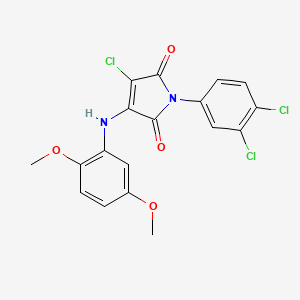 molecular formula C18H13Cl3N2O4 B3471742 3-chloro-1-(3,4-dichlorophenyl)-4-[(2,5-dimethoxyphenyl)amino]-1H-pyrrole-2,5-dione 