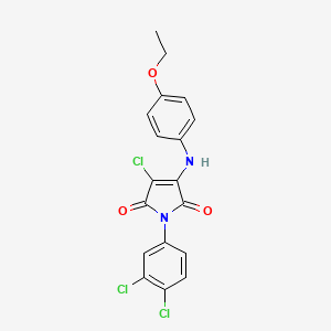 molecular formula C18H13Cl3N2O3 B3471747 3-chloro-1-(3,4-dichlorophenyl)-4-[(4-ethoxyphenyl)amino]-1H-pyrrole-2,5-dione 