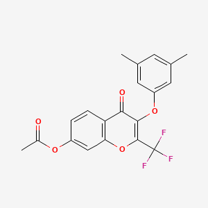 3-(3,5-dimethylphenoxy)-4-oxo-2-(trifluoromethyl)-4H-chromen-7-yl acetate