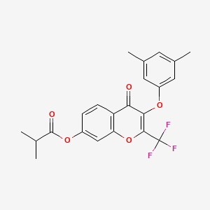 3-(3,5-dimethylphenoxy)-4-oxo-2-(trifluoromethyl)-4H-chromen-7-yl 2-methylpropanoate