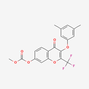 3-(3,5-dimethylphenoxy)-4-oxo-2-(trifluoromethyl)-4H-chromen-7-yl methyl carbonate